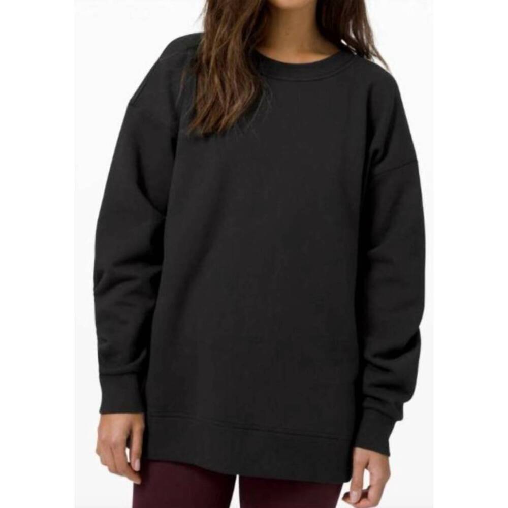 NEW LULULEMON perfectly oversized crew sweatshirt in black